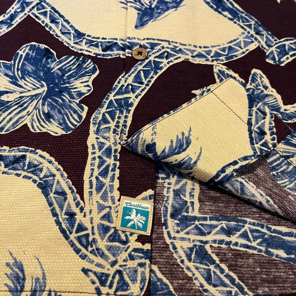 Caribbean Pure Silk Hawaiian Shirt XL NWT Tropical Camp Aloha Oversized Fit - Picture 3 of 8